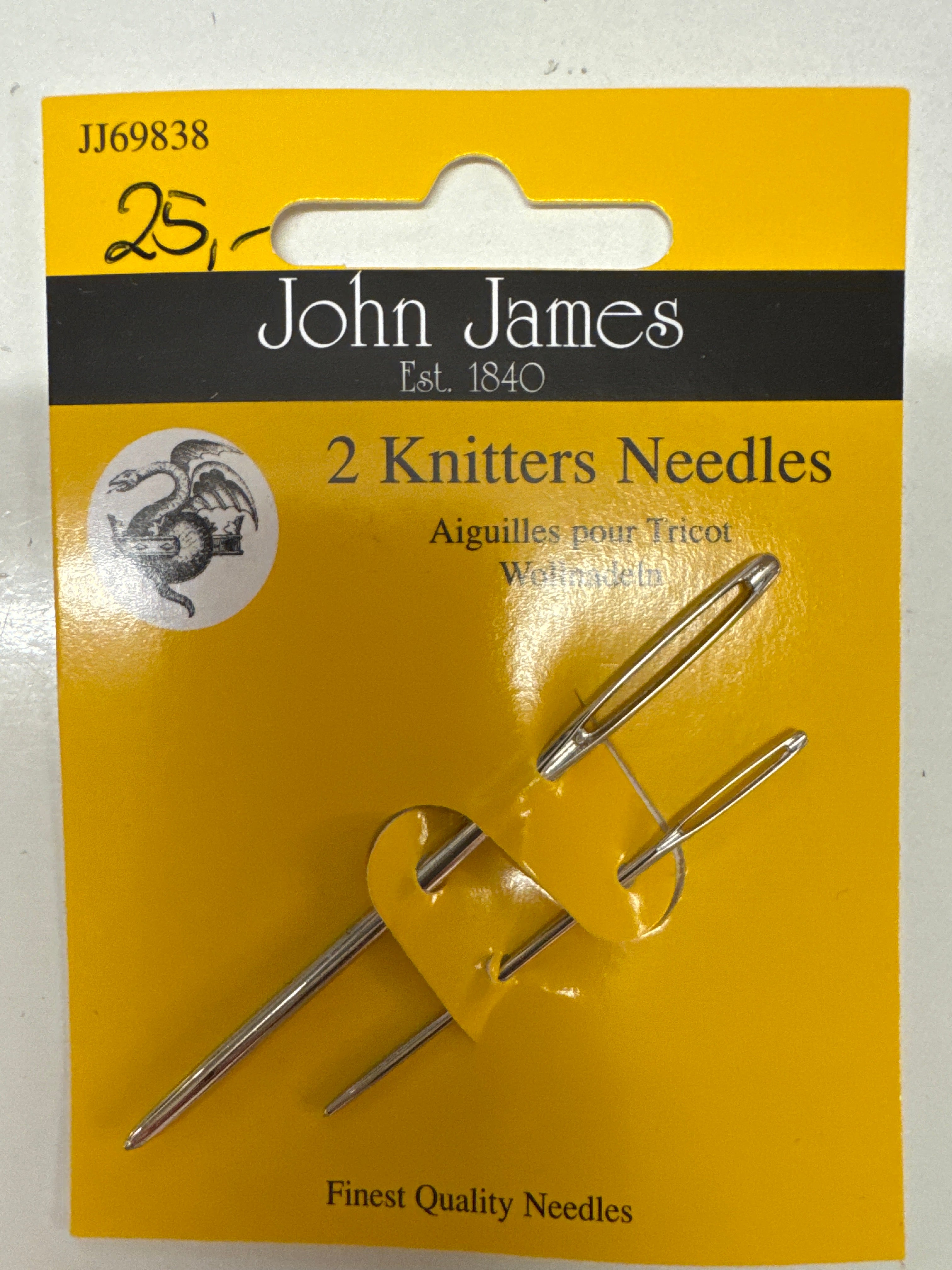 2 stk. stoppunálir 25 kr