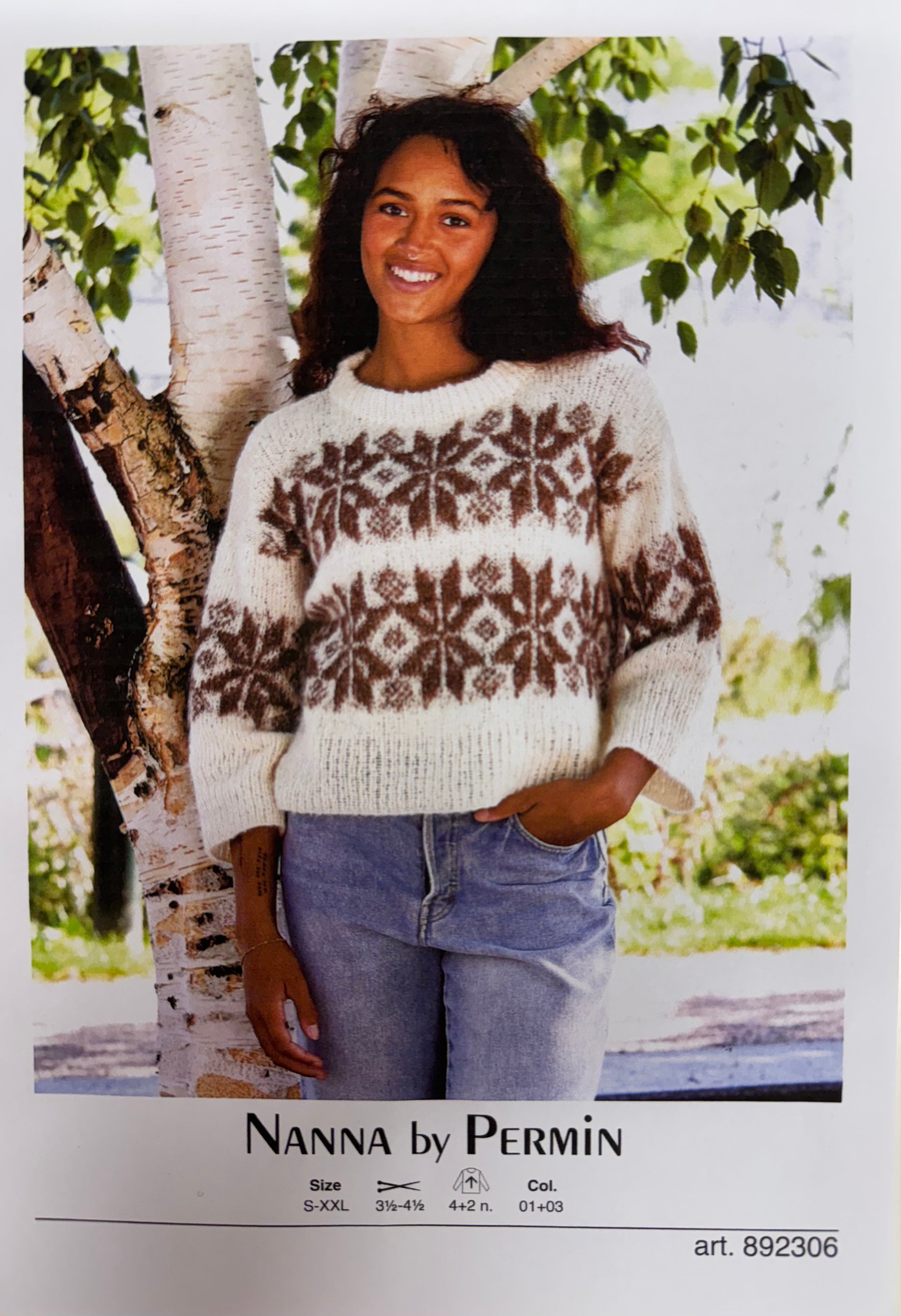 Bindiuppskrift tógv Nanna by Permin verður brúkt, er at finna undir tógv Nanna