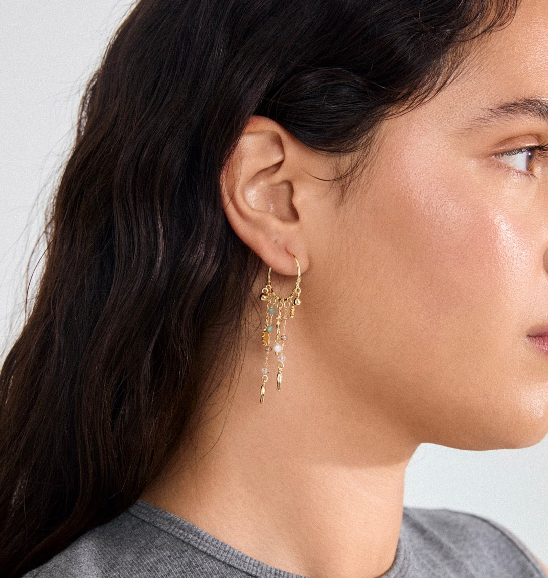 PRISM hoop øreringe guldbelagt