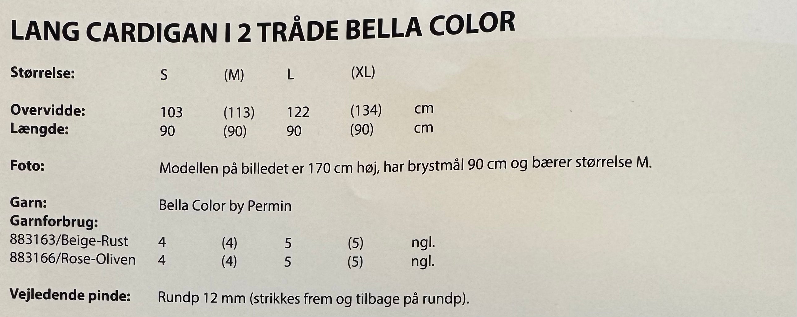 Bindiuppskrift tógv Bella Color by Permin