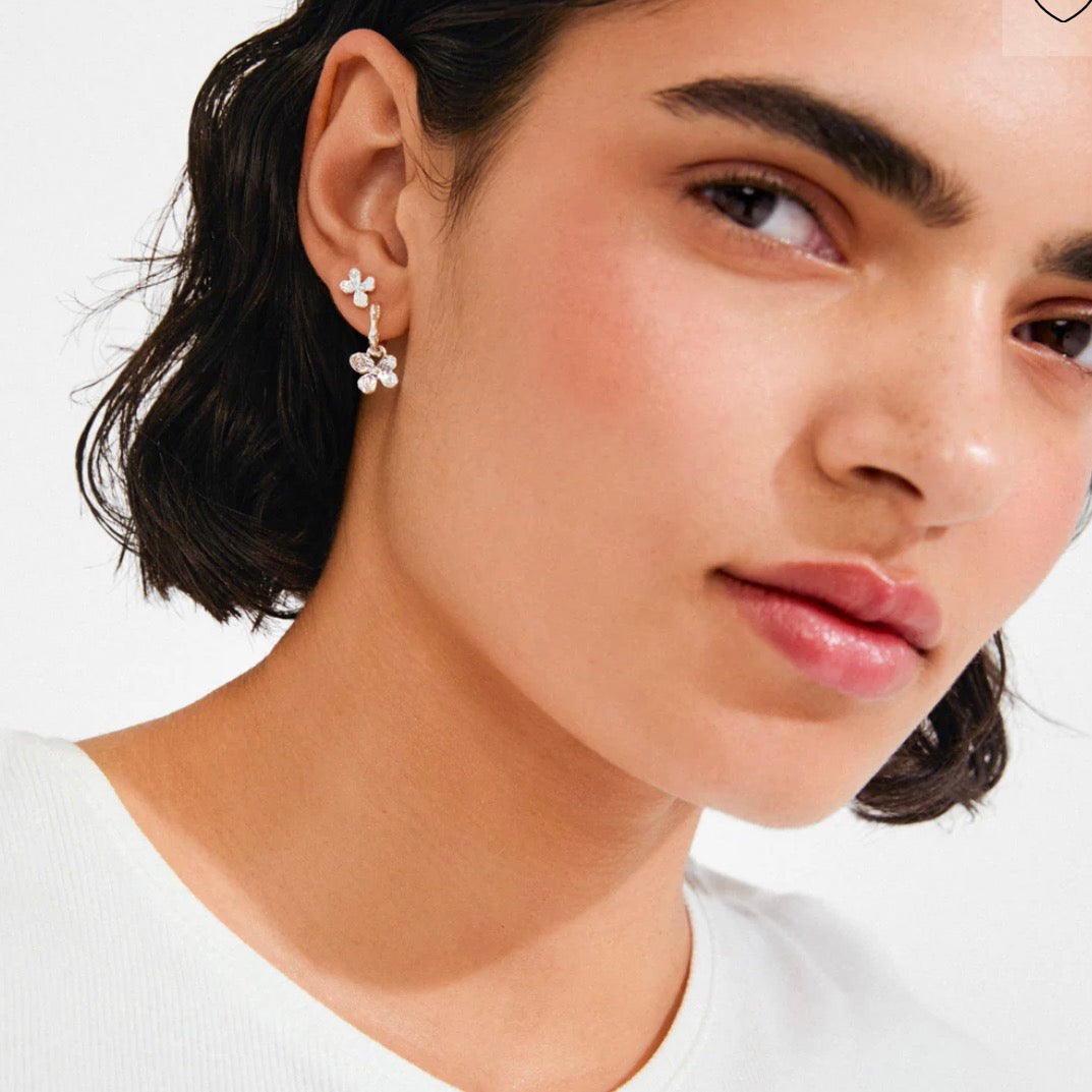 AJANI øreringe 2-i-1 sæt, sølvbelagt