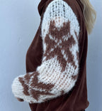 Brúnur anorakkur stødd S/M