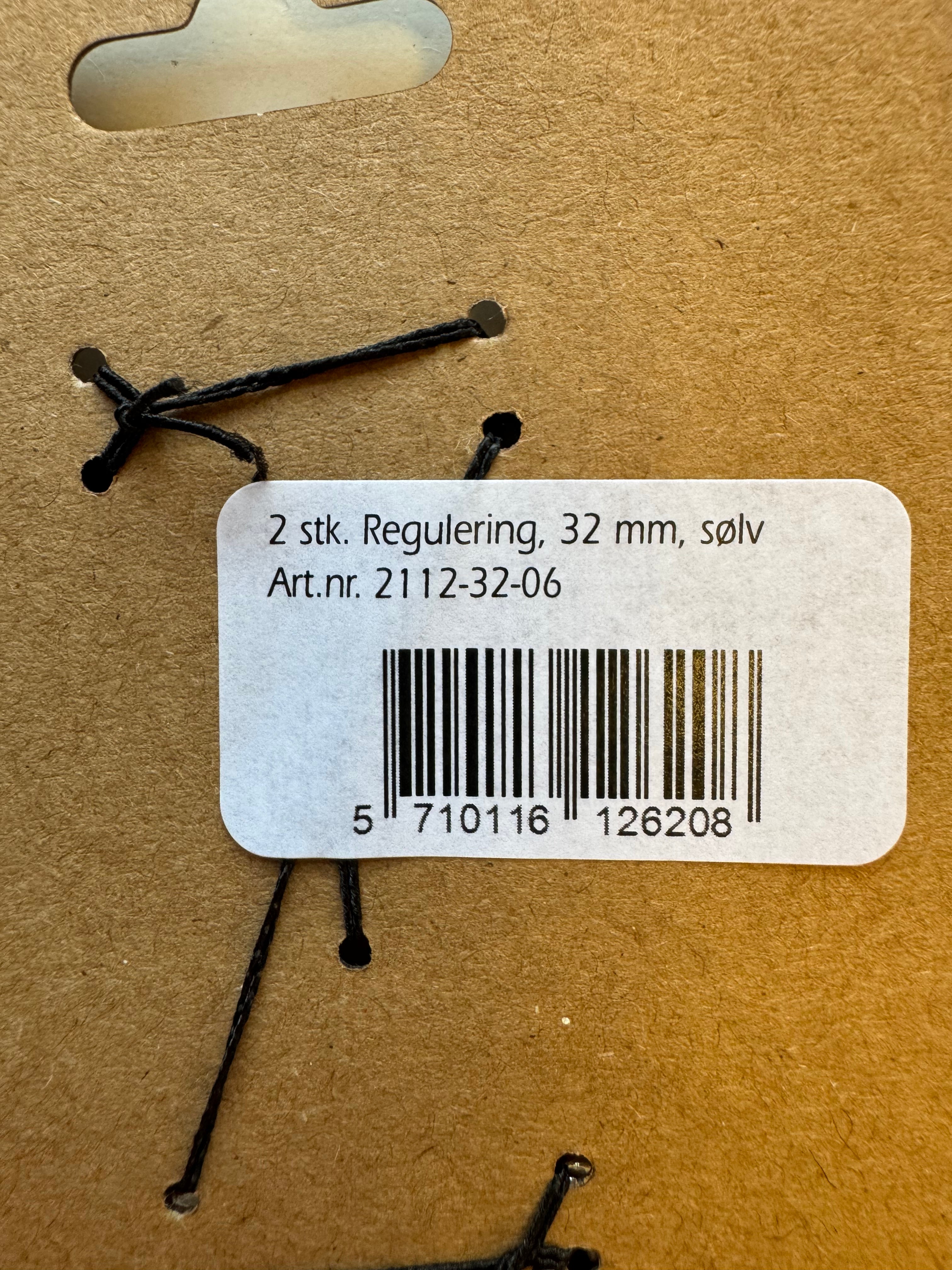 Regulering silvur 2 stk. til taskur