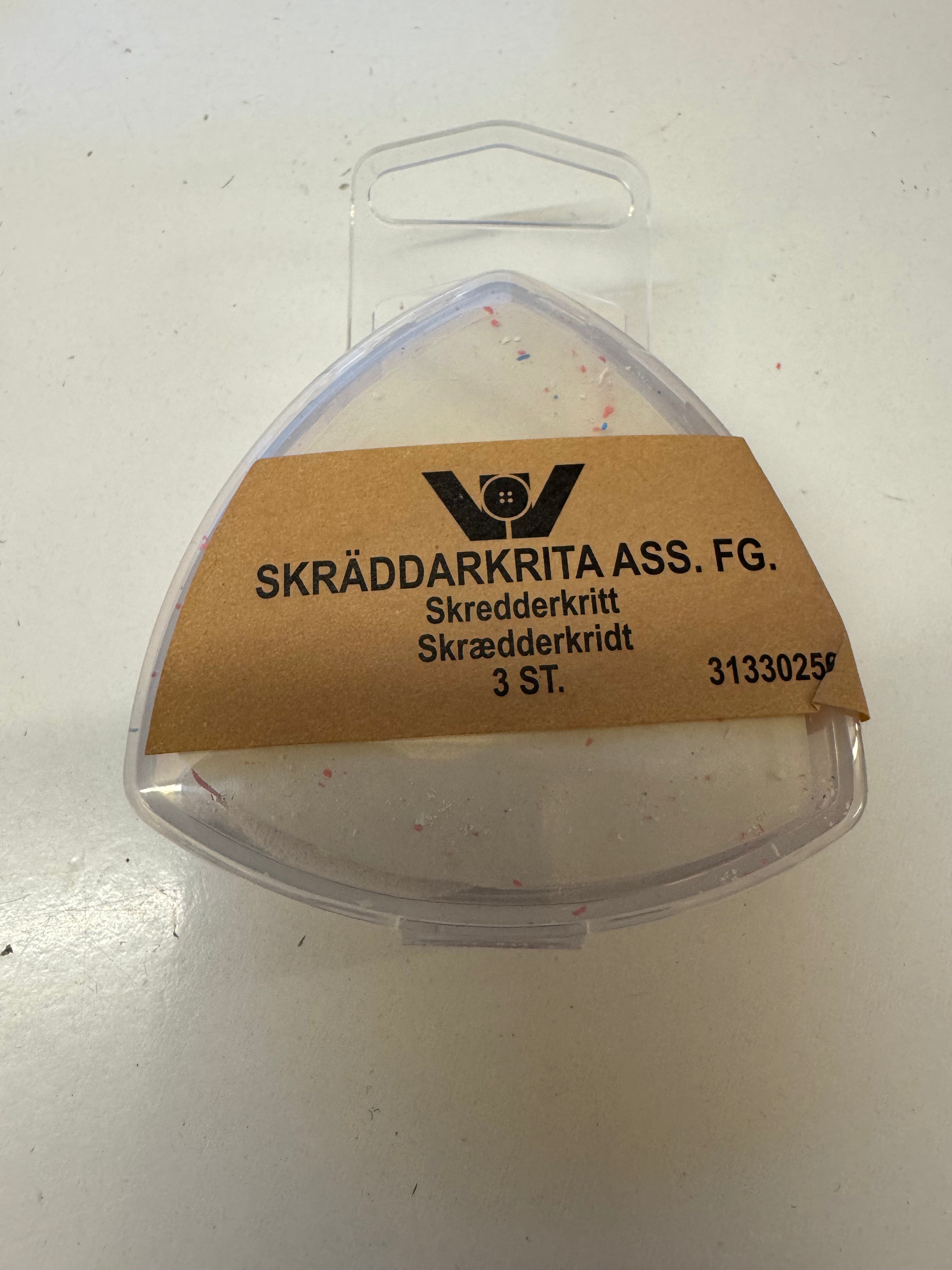 Skraddarakrit 3 stk. í pakka blátt, reytt og hvítt